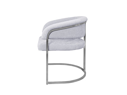 Sierra Chair, Brushed Silver & Ecru