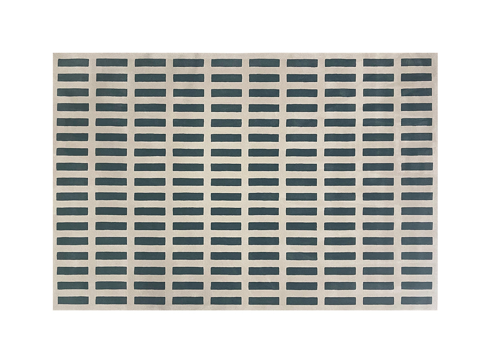 Recca Check Rug, Dusty Blue