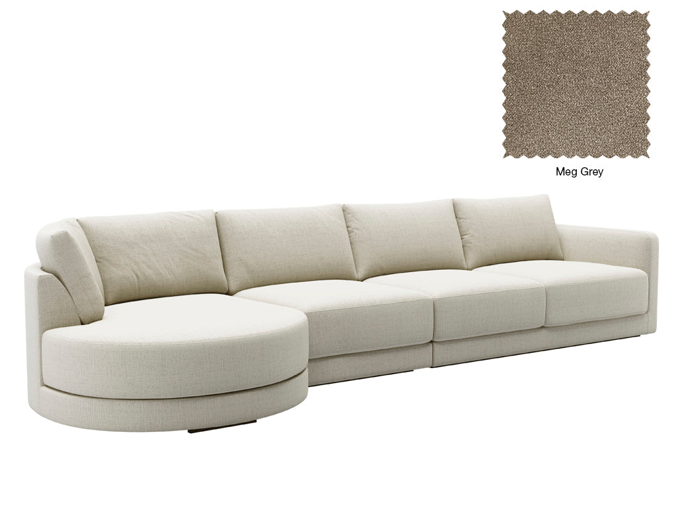 Basel 4 Seat Round Left Chaise Sofa