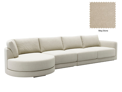 Basel 4 Seat Round Left Chaise Sofa