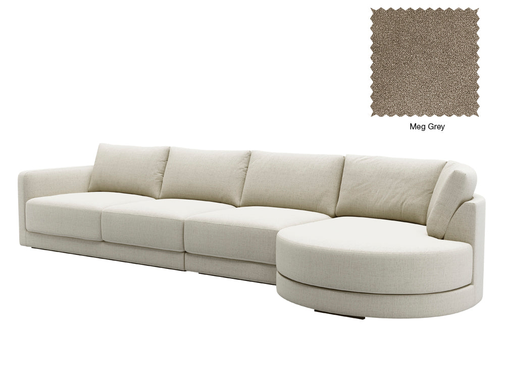 Basel 4 Seat Round Right Chaise Sofa