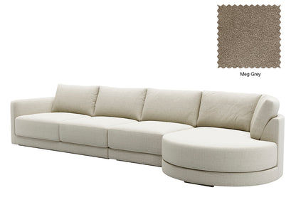 Basel 4 Seat Round Right Chaise Sofa