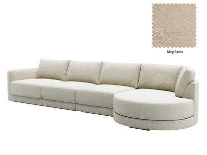 Basel 4 Seat Round Right Chaise Sofa
