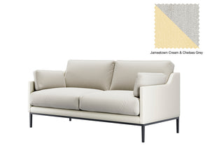 Jamestown Cream  Leather & Chelsea Grey Fabric