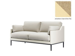 Jamestown Cream  Leather & Eton Flax Fabric