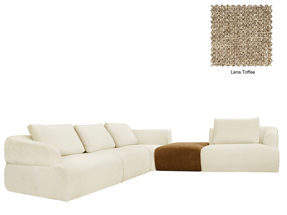 Delvis 4 Seat L Shape Sofa with Ottoman