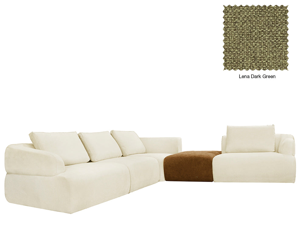 Delvis 4 Seat L Shape Sofa with Ottoman