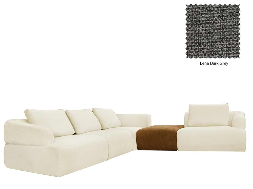 Delvis 4 Seat L Shape Sofa with Ottoman