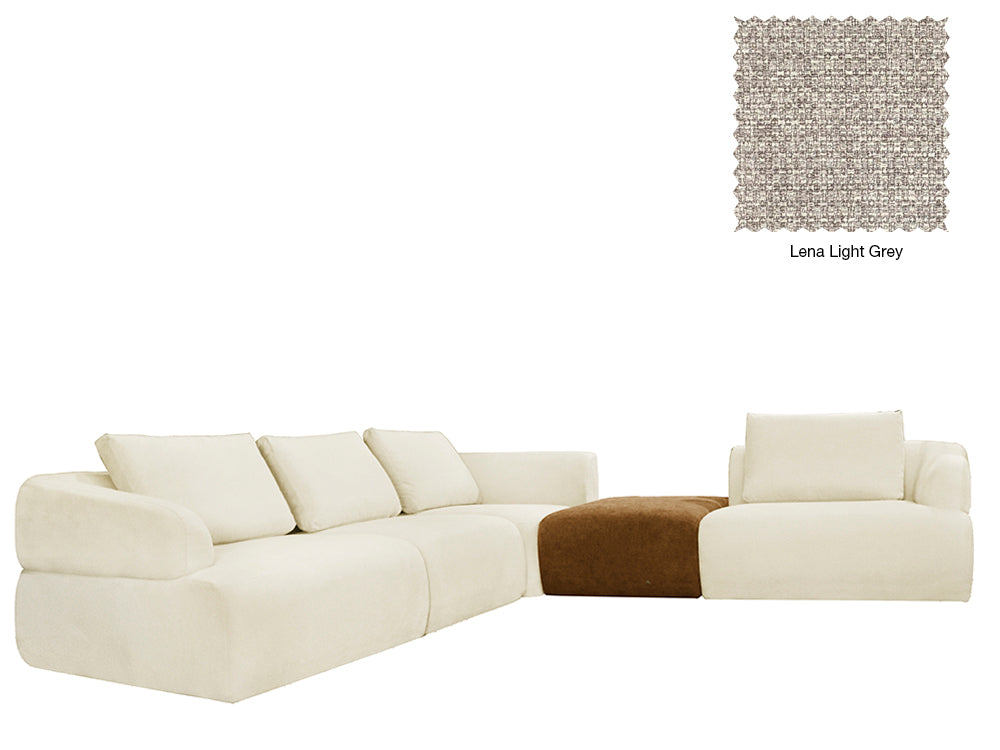 Delvis 4 Seat L Shape Sofa with Ottoman