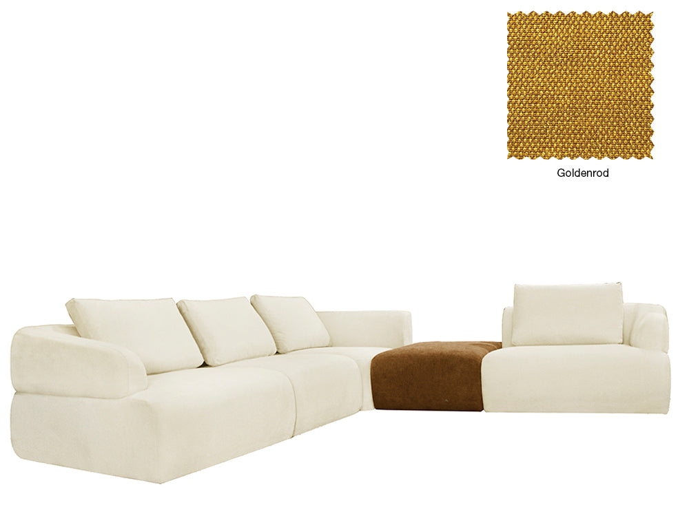 Delvis 4 Seat L Shape Sofa with Ottoman