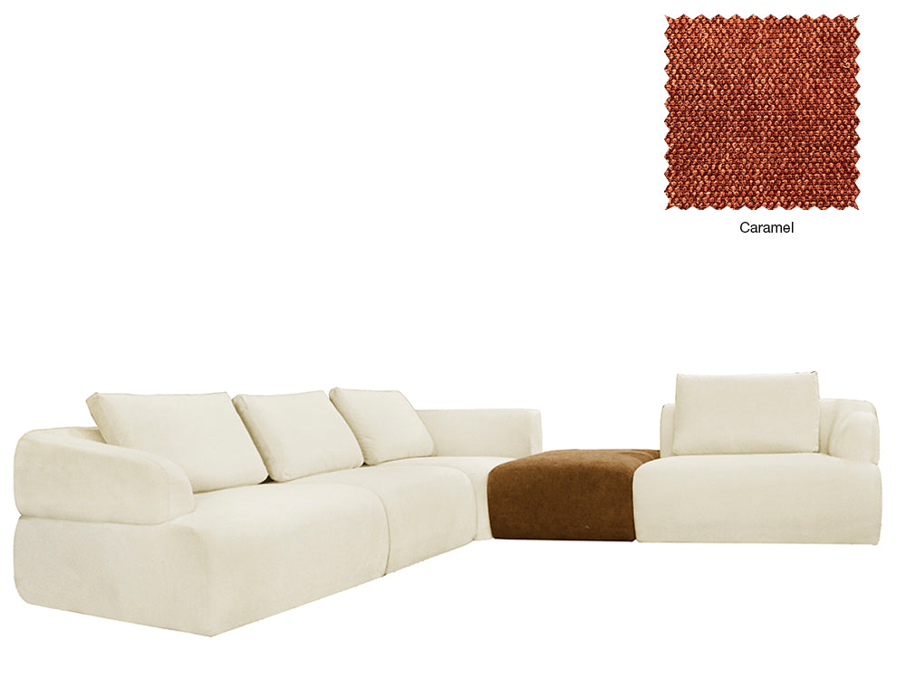 Delvis 4 Seat L Shape Sofa with Ottoman