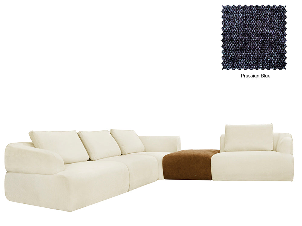 Delvis 4 Seat L Shape Sofa with Ottoman