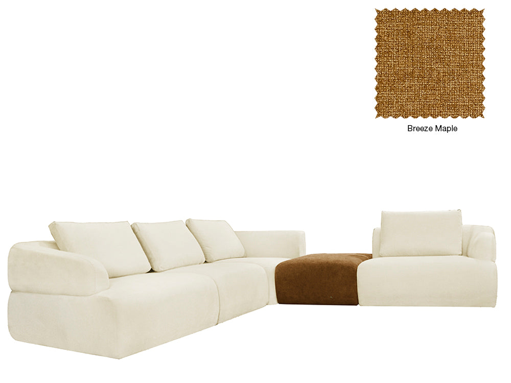 Delvis 4 Seat L Shape Sofa with Ottoman
