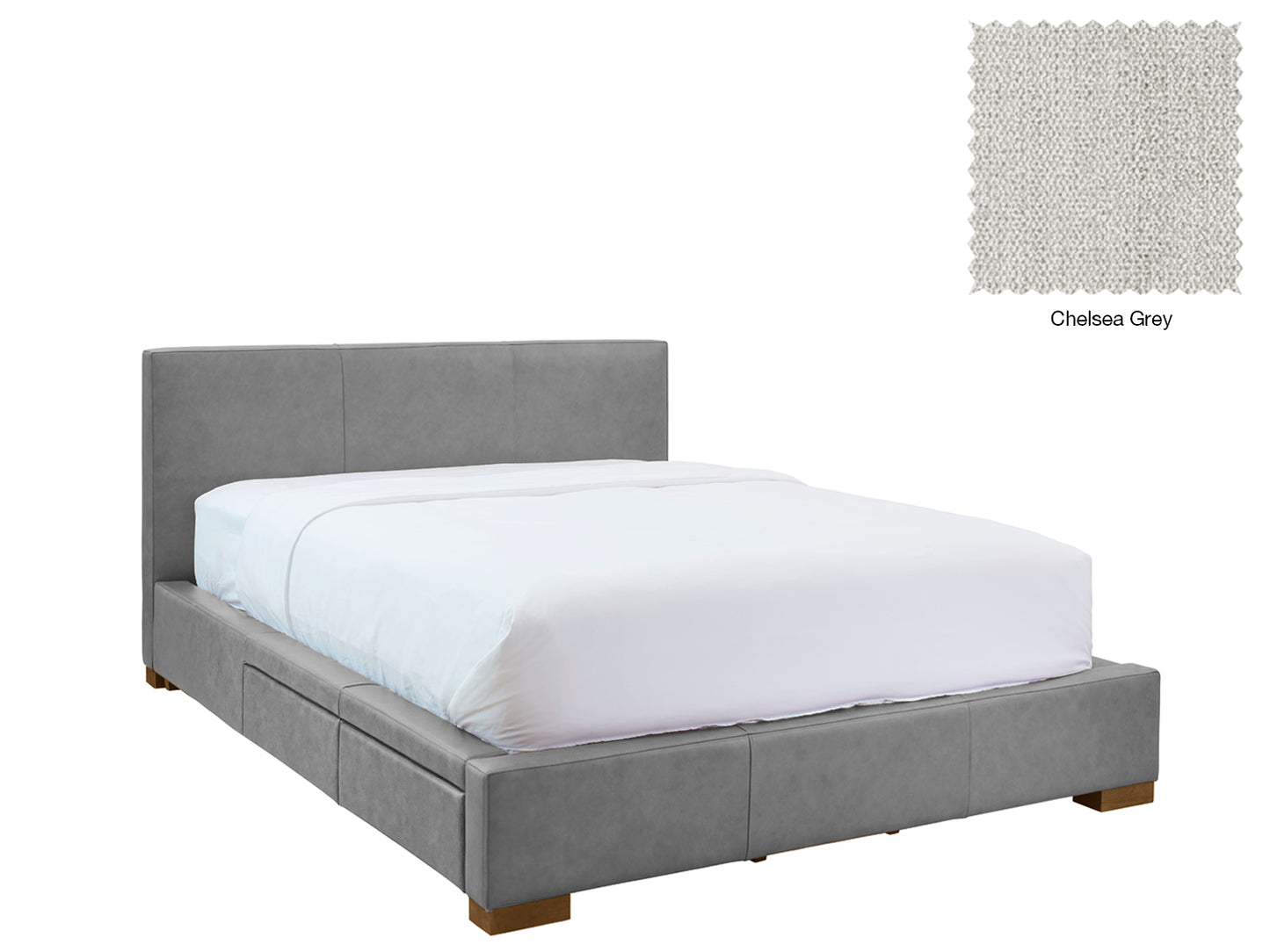 Moderna Bed With 2 Drawers Left